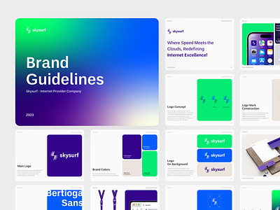 Skysurf - Brand Guidelines brand brand book brand guideline brand guidelines brand identity branding case study company logo design graphic design internet provider internet provider company logo modern logo visual brand identity visual identity waves waves logo