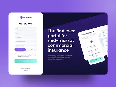 Upsurance: Business Insurance Marketplace design system figma product design rapid prototyping ui ux design ux strategy