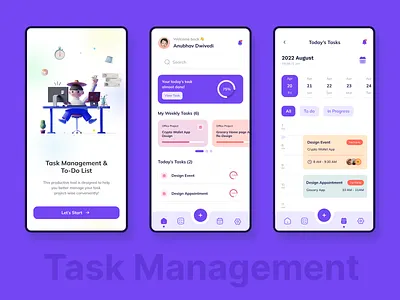 Task Management App 3d and project management software. animation graphic design logo motion graphics ui