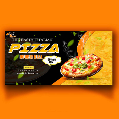 Pizza web banner Design 3d desing banner design branding design graphic design pizza banner t shirt design web banner