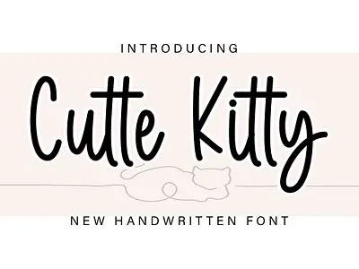 Free Handwritten Font Cutte Kitty crafting font cute font design font handwritten monoline new font pua script script font