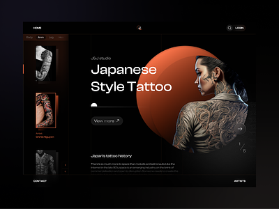 Tattoo web design black design design ui uiux design web web design webdesign