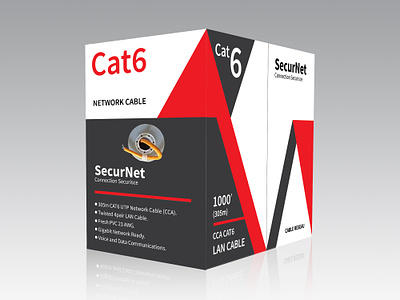 SecurNet Cat6 Network Cable Box Design. cable box design graphic design packaging packet design