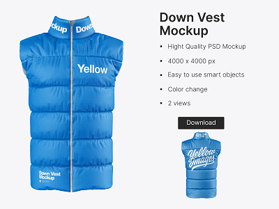 Down Vest Mockup apparel branding design down vest graphic design logo mockup