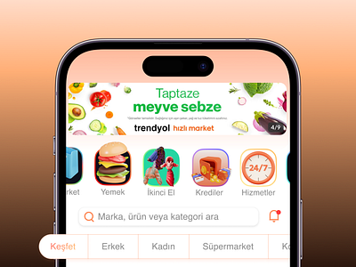 Trendyol Mobile App Redesign — e-Commerce app design ecommerce figma logo mockup redesign shop shopping sketch trendyol ui ux vector yellow