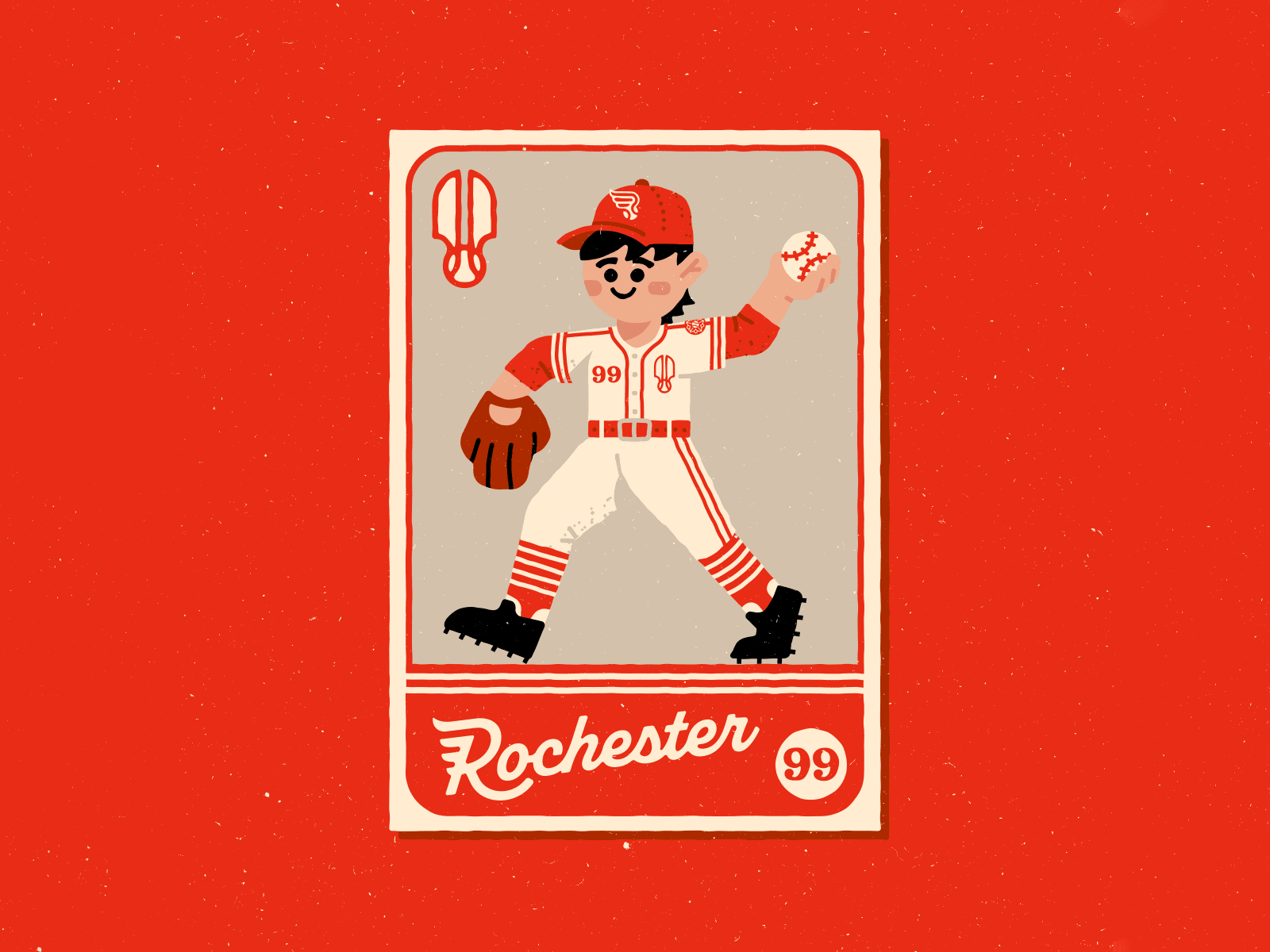 Little Rochester Cards ball baseball character concept cute hockey illustration lacrosse model player retro rochester soccer sports texture uniform