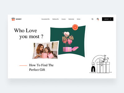 Mother's Day Special Gift Landing Page Design gift shop landing page mommy mother day mother day gift ui web layout web ui