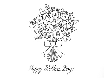 Day 094-365 Happy Mother’s Day 365project cute flowers handlettering illustration ink kawaii