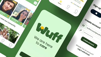 Wuff: Dog Walking App Case Study app design graphic design logo typography ui ux vector
