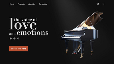 Piano Store 3d design instruments landing landing page music music site piano piano maker piano shop piano store ui ux website