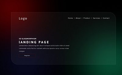 Landing Page - Glassmorphism 3d 3d glassmorphism 3d look 3dlook app branding design glass glassmorphism graphic design illustration landingpage logo page typography ui ux vector