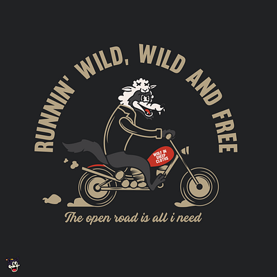 Biker Wolf badge bike design illustration motorcycle racing wolf