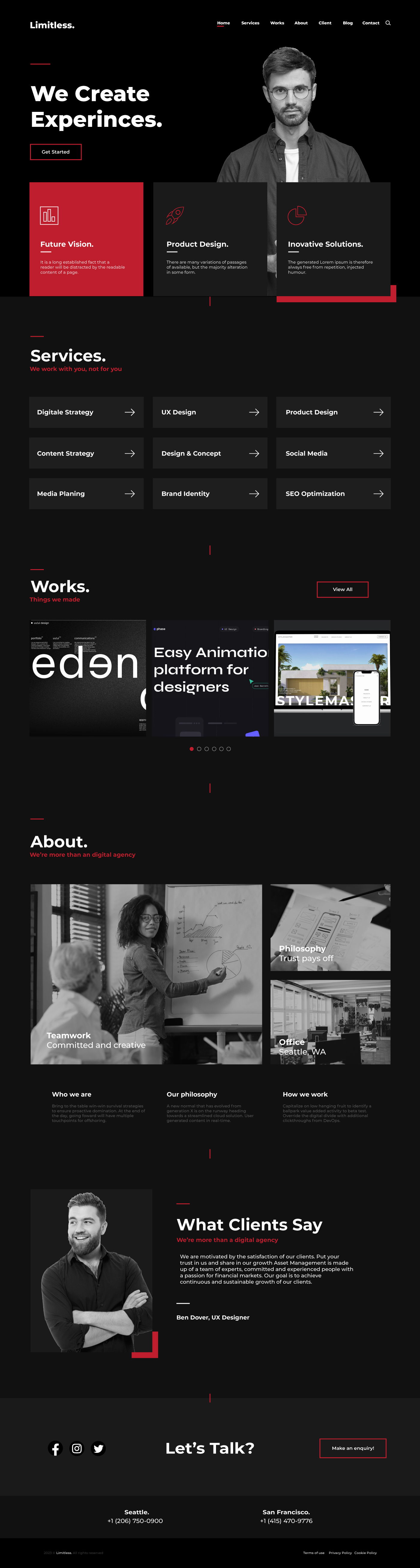 Limitless Landing Page Design branding graphic design ui ux web design