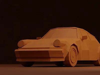 Low Poly Porsche 911 Turbo 3D Model - Clay 3d 3d model 911 blender clay low low poly low poly car poly porsche porsche 911 porsche 911 turbo render vintage