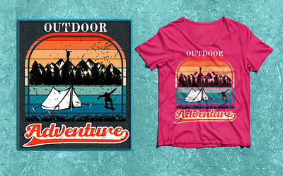 Outdoor Adventure Retro T-shirt design 2023 adventure best 2022 branding design graphic design illustration logo mount outdoor retro t shirt t shirt design tanp vector vintage