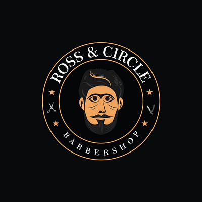 Ross & Circle Logo (Daily Logo Challenge #13) barbershop brand brand identity brand identity design branding dailylogochallenge design logo logo design