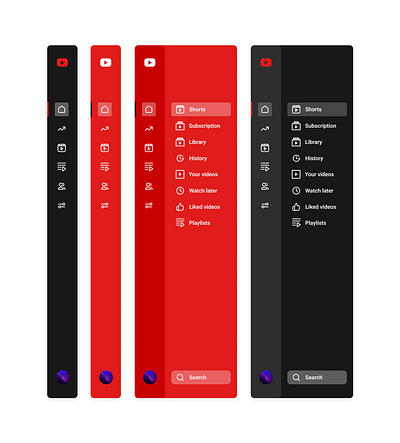 YouTube menu design adobe illustrator branding figma icon ui