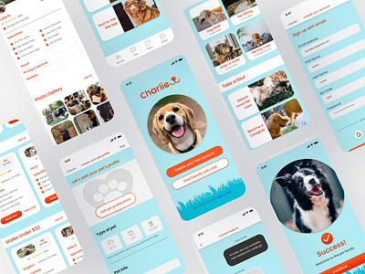 Charlie - Dog Walking App app design dog walking app figma graphic design logo mobile mobile app product design prototype ui ux visual design