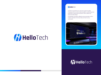 HelloTech Logo Design | Modern H Letter Design | Gradient Design branding crypto custom logo letter logo logo designer logo identity logotype minimal minimal logo modern simple