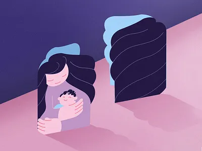 Mother's Day Card card character colorful family flat design greeting card illustrator mockup mom mother and son mothers day vector