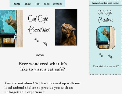 Cat Café Purritanes - Home design ui ux