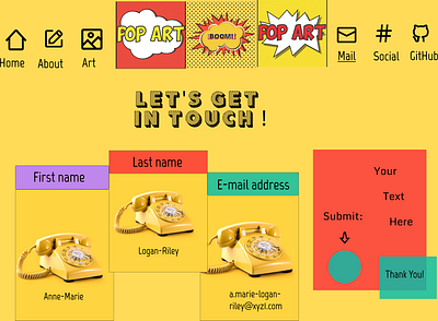 Pop Art - Contact design ui ux