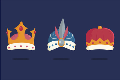 Reyes Magos Crowns Illustration beautiful clipart crown gold illustration king princess queen royal vector