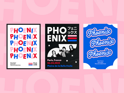 Phoenix Poster Concepts band poster design graphic design indie indie pop music phoenix phoenix band pink poster design typography