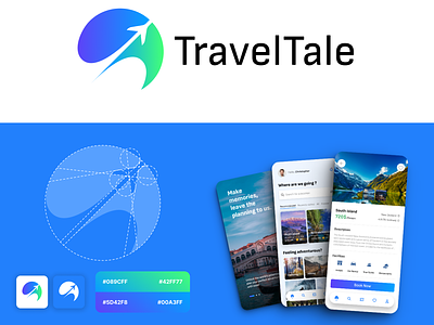 TravelTale Logo Design | Travel Mobile App Logo app branding design graphic design logo ui