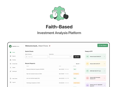 Faith-based Investment Web App app finance investment saas ui uiux web