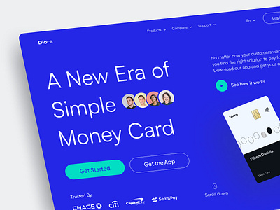 Dlors - Finance Web Header bank bank card banking banking app banking card design digital banking finance finance app financial fintech header landing page landingpage money ui web web design website website design