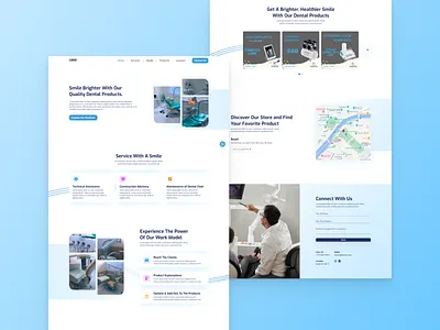 Odontek - Dentist Products baby blue blue brazil dentist design product products teeth ui uiux ux web design website website design white