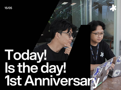 First anniversary of Kretya Studio 🥳 1 1 design 1st agency anniv anniversary birthday celebration design agency design studio dribbble team happy holidary kretya party sad studio teams ui agency uiux