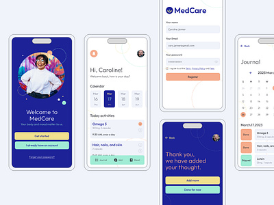 MedCare application dedicated mobile app dedicated website interactive interface medcare ui ui design ux ux design website