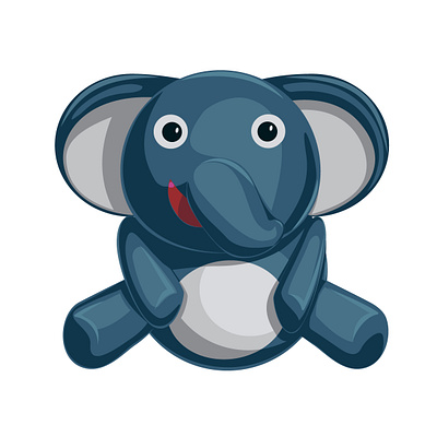 Игрушечный слоник. Векторная иллюстрация игрушки слонёнка soft toy elephant