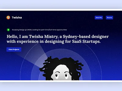 Landing Page for my Portfolio motion graphics portfolio ui ui ux user experience design