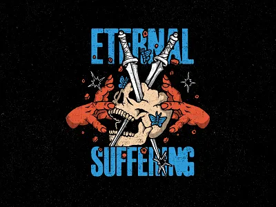 ETERNAL SUFFERING apparel band merchandise brand design graphic design illustration logo merchandise procreate streetwear tshirt design