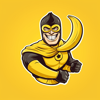 banana superhero animal brand branding company design elegant illustration logo vector