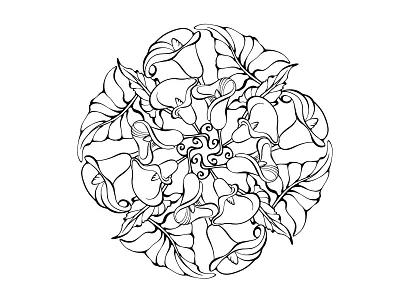 Mandala from the set “Little Cozy Town” Coloring pages. Vector. little cozy town