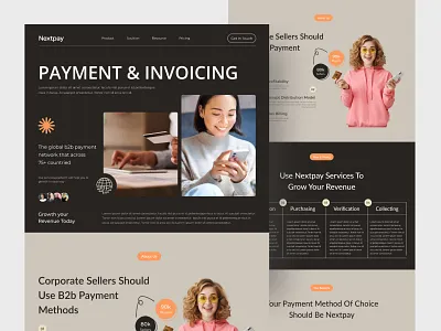 SAAS Landing Page business clean design digital finance financial home page invoice landing page money pay payment saas ui uidesign ux wallet web design website website design