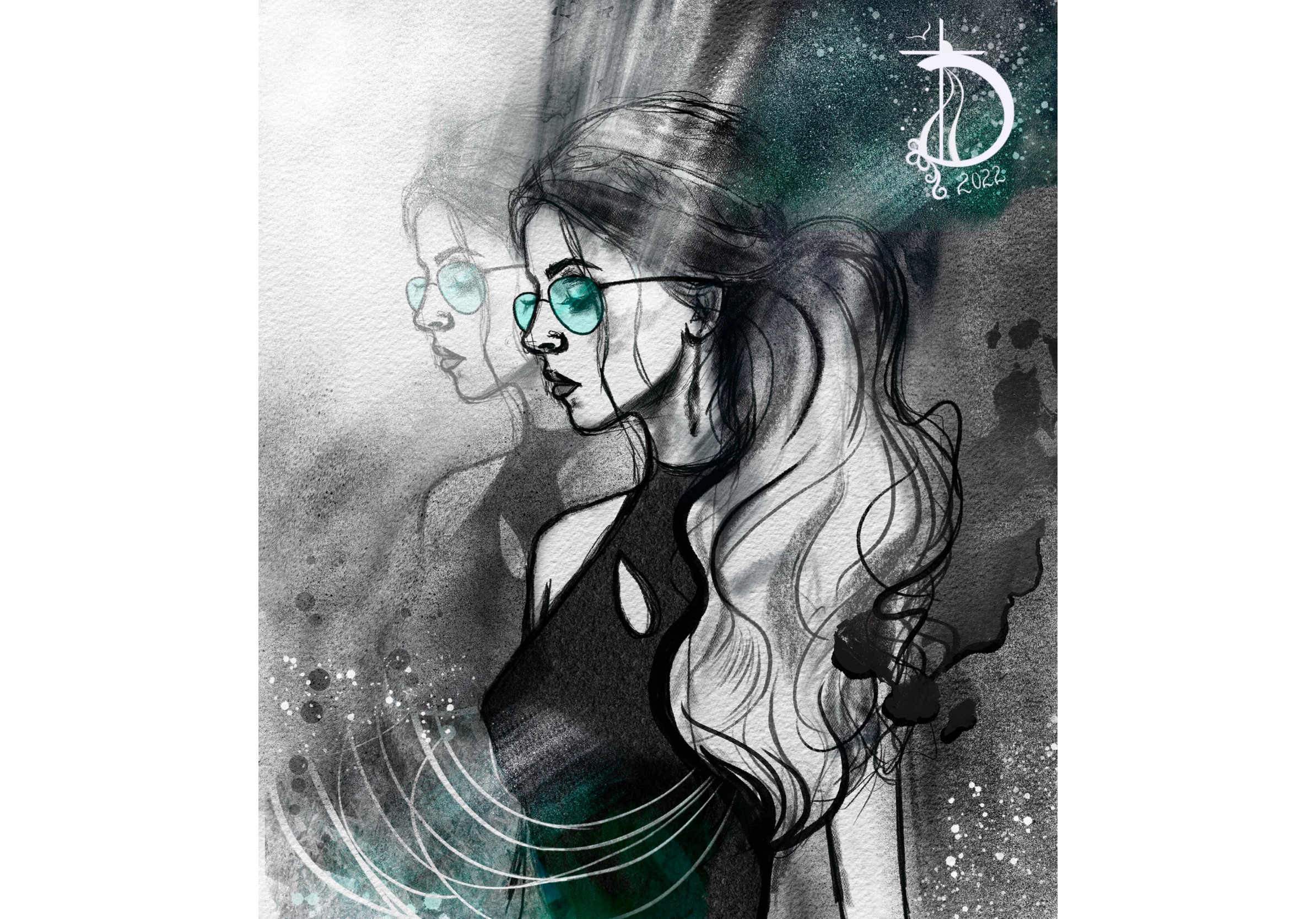 Stay character charcoal contemporary art digital art glasses illustration pencil procreate sketch