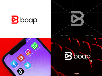 B logo design (Boap) app logo b b letter b logo b logo design creative entertainment logo design logo maker logosale media minimalist modern nextmahamud unused video