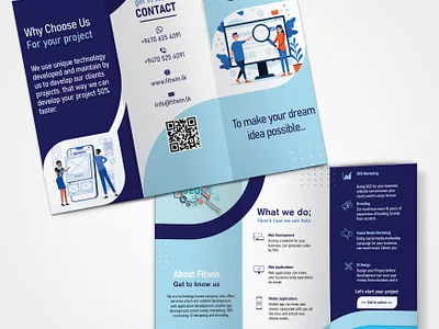 Brochure design for web development company advertisement branding brochure business graphic design vector