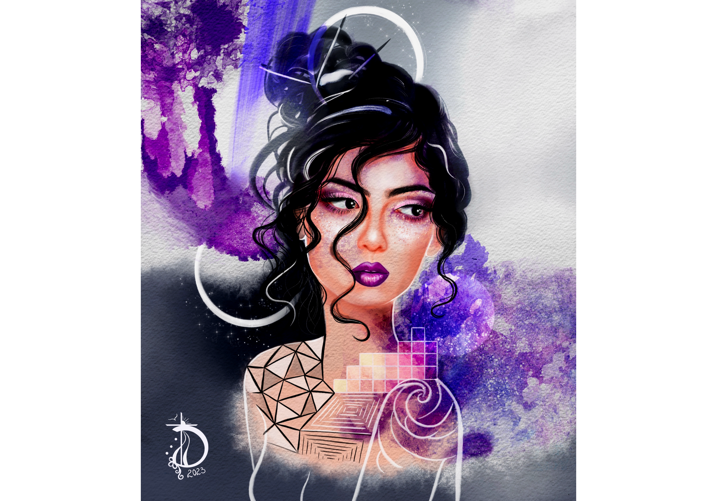 Bella art book illustration canvas character circles contemporary creative digital art fine art geometric illustration magic watercolor watercolour
