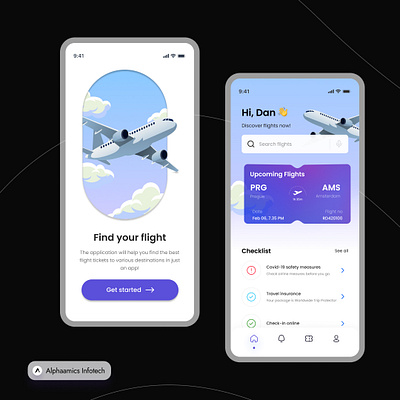 Flight App UI app branding design graphic design illustration logo typography ui ux vector