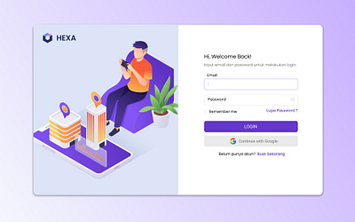 HEXA - Login Page app branding landingpage login logo sign up ui ux website