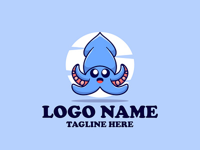 Cute Squid character cute logo logobrand squid