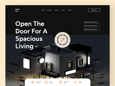 Hotel booking Web site Design: Landing Page / Home Page UI app branding dailyui design hotel hotel booking landing page hotel services landing page laning page popular services typography ui ux web web design webdesigner website website design