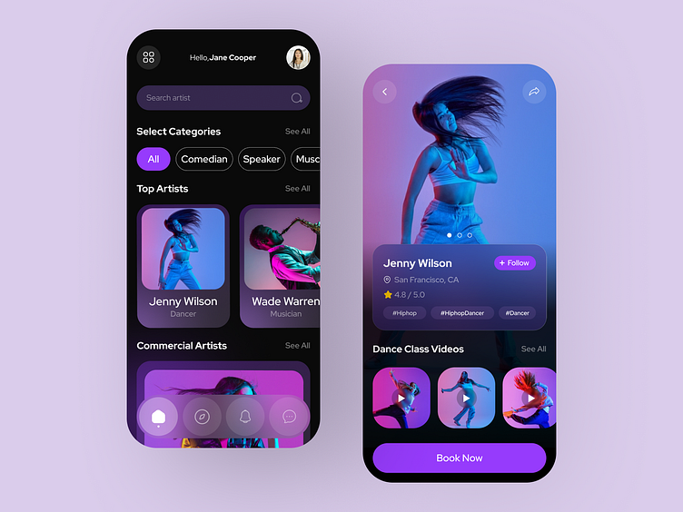 Artist Booking App UI by MQoS UI/UX for MultiQoS on Dribbble