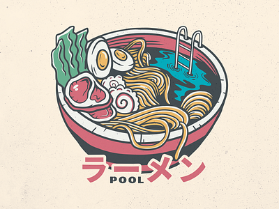 Ramen Pool bowl egg fastfood food japanese junk food kawaii manga noodles pasta pool ramen ramen lovers ramen noodles spaghetti sport summer swimming swimming pool udon